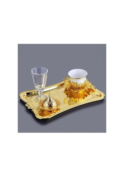 Tiryaki Damat Sunum Seti, Gold, Kahve Fincanı Çok Renkli
