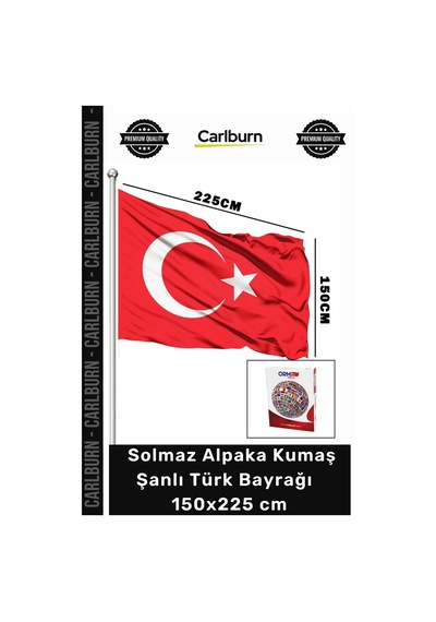 Şanlıbayrak Kaliteli Dış Mekan Solmaz 150x225 Cm Alpaka Kumaş Ay Yıldızlı Şanlı Türk Bayrağı 1