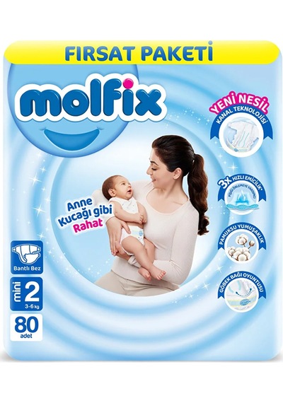 Molfix Bebek Bezi Fırsat Paketi 2 Beden 3 -6 Kg 80 Adet