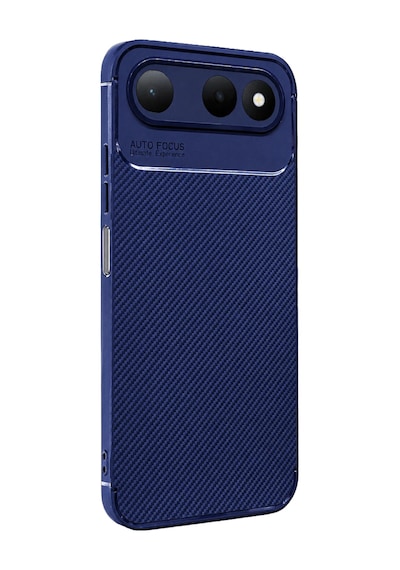 Tecno Spark 50 5g Uyumlu Kılıf Karbon Tasarım Kamera Korumalı Silikon Telefon Kılıfı Kapak Lacivert