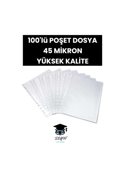 100 Adet Şeffaf Poşet Dosya 45 Mikron Föy Dosya 100'lü Paket Diğer
