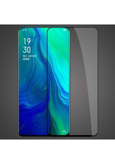 Oppo Reno 10x Zoom Uyumlu 5d Temperli Cam Ekran Koruyucu - Siyah - T8804