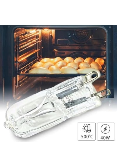 Halopin G9 40w Fırın Ampulü, 260 Lm, 300 C Isıya Dayanıklı Halojen Lamba, Şeffaf