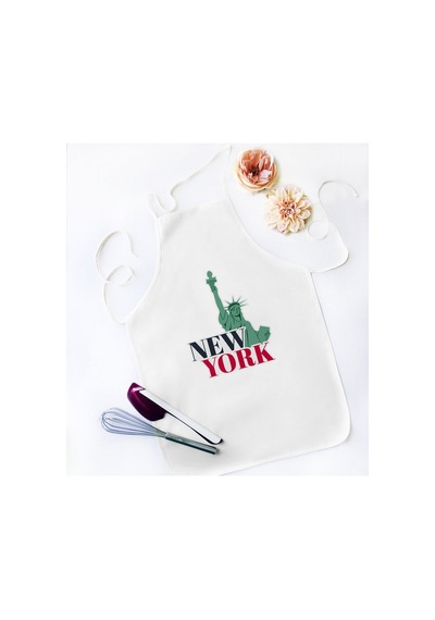 Bk Gift New York Tasarımlı Beyaz Mutfak Önlüğü - Model 1