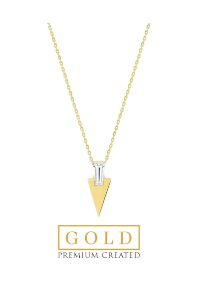 Trapez Kesim 14 Ayar Sarı Altın Kolye Gold