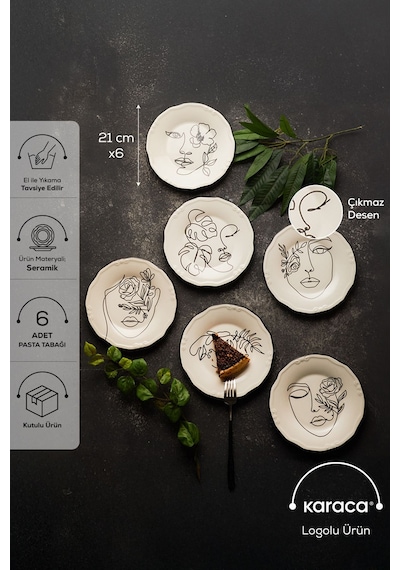 Karaca  Face 6 Kişilik Pasta Takımı