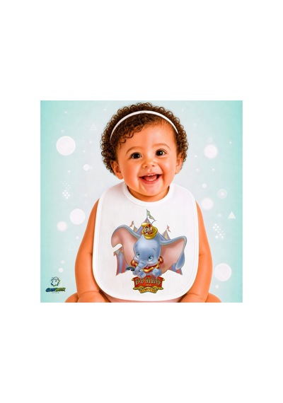 Dumbo Keten Bebek Mama Önlüğü Yumuşak - Emici - Yıkanabilir - Özel Tasarım P047 Çok Renkli