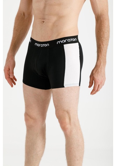 Maraton Sportswear Ekstra Slim Erkek Düz Paça Basic Siyah-Siyah Boxer 20395-Siyah-Siyah Siyah - Siyah