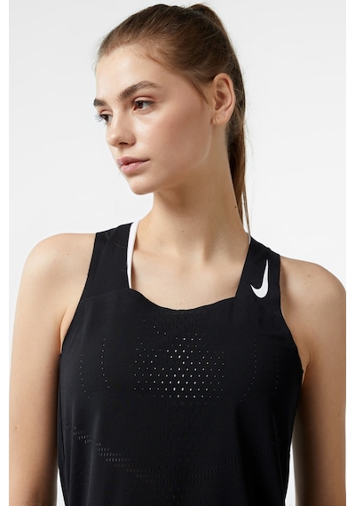 Nike Dri Fit Adv Aeroswift Singlet Womens Tank Kadın Reflektörlü Koşu Antreman Atleti Siyah