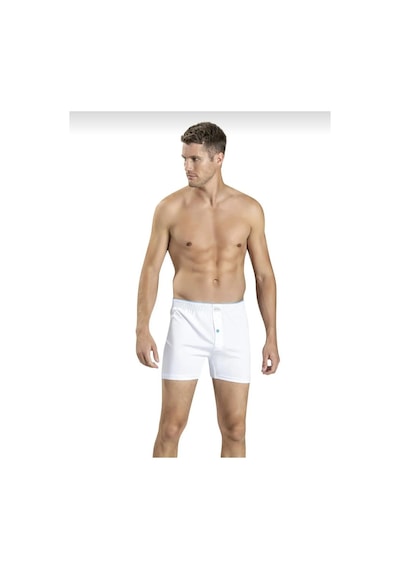 Jiber 127 Erkek Havlu Kemer Penye Boxer Tekli Beyaz