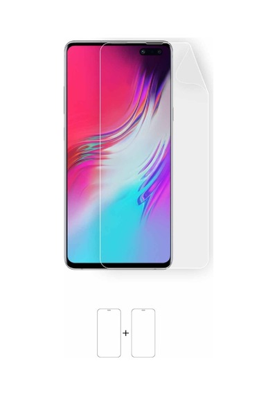 Samsung Uyumlu Galaxy S10 5G Ekran Koruyucu 1+1 Ön Poliüretan Film