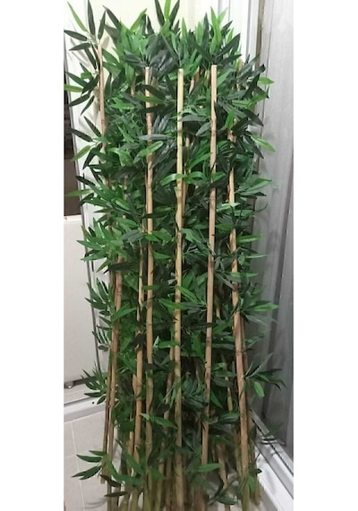 Yapay Çiçek 100 Cm 10 Adet Bambu Çubuk Islak Doku Yeşil