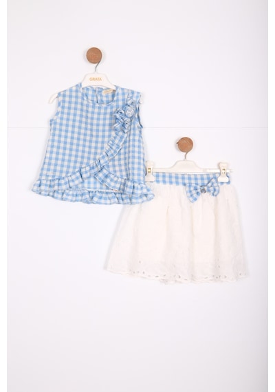Xo Kids Kız Çocuk Etek Takım 1-5 Yaş 9067 Mavi