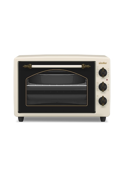 Simfer 3495 Retro Bej 34 LT Statik Mini / Midi Fırın - 4 Fonksiyon, Programlanabilir Pişirme & Isı Kontrol