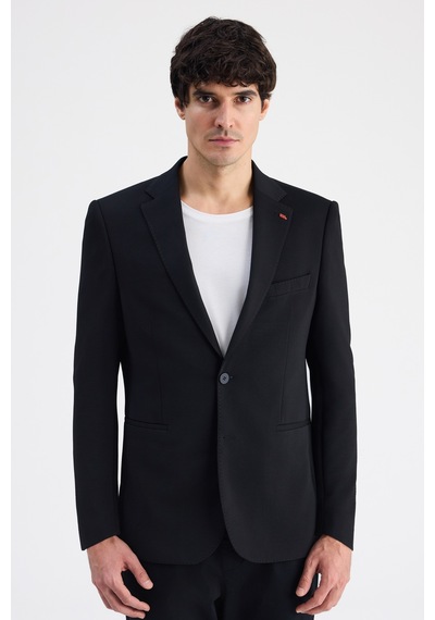 Twn Slim Fit Siyah Armürlü Kumaş Ceket 6ec04bb01474m Çok Renkli