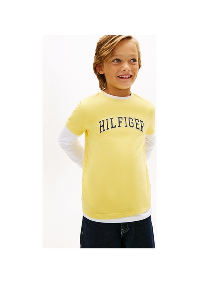 Tommy Hilfiger Sarı Erkek Çocuk Baskılı T-shirt Kb0kb10420zgp Sarı
