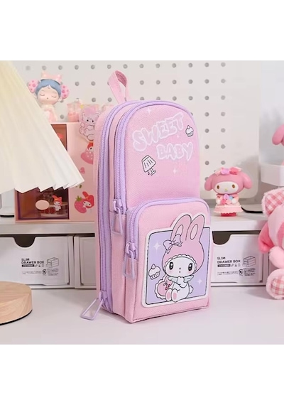Sanrio Kuromi Kalem Kutusu Sevimli Büyük Kapasiteli Su Geçirmez Dayanıklı Kalem Çantası