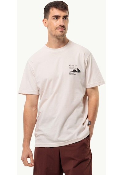 Jack Wolfskin Discover T M Erkek T-shirt-28373-krem Krem
