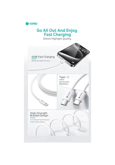 İh-041 Type-c To Type-c 2'li Set Paket 1.2m+1.2m Hızlı Şarj Ve Data Veri Kablosu Seti Macbook Ve Telefon, Tablet, Laptop Uyumlu Evrensel Veri Aktarım Kablosu