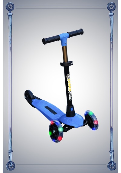Scooter Yeni Leddy 3tekerli Led Işıklı 2 Yaş 50kğ Taşıma Kapasiteli 3kademe Direksiyon Mavi