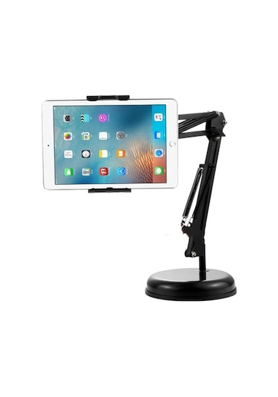 Masaüstü Telefon Tablet Tutucu 360 Dönen Başlık Çift Hareketli Ayarlanabilir Uzun Kol 56cm