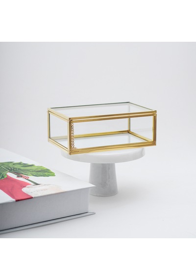 Cam Kutu Pirinç & Gold 10x8x5cm