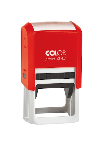 Colop Q43 Kare Kırmızı Kasa Siyah Keçe - 43 x 43 MM
