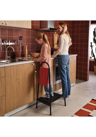 Ikea Bäsıngen Tırabzanlı Basamaklı Tabure, Antrasit, 1 Basamaklı