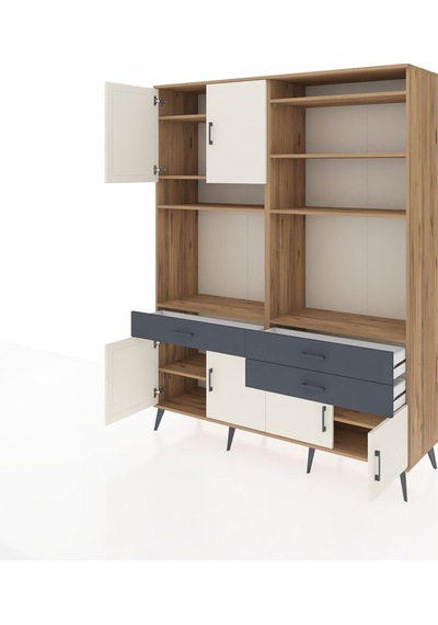 Hyperion Gardrop 10 Raflı 3 Çekmeceli 8 Kapaklı 176x44x221 Çam-aytaşı/antrasit Aytaşı/antrasit Hyperion Gardrop 10 Raflı 3 Çekmeceli 8 Kapaklı 176x44x221 Çam-aytaşı/antrasit Aytaşı/antrasit