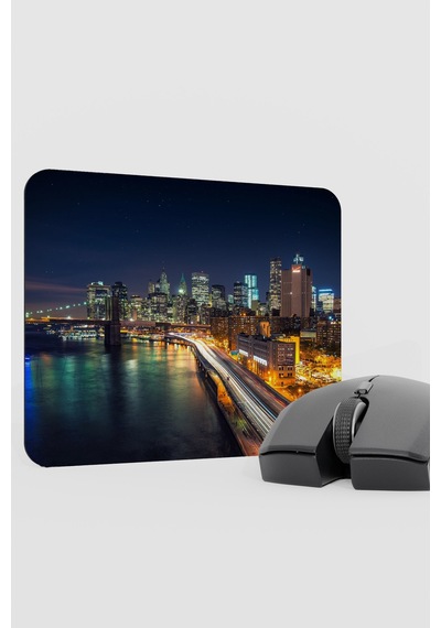 New York Amerika V4 22x18 Gaming Kauçuk Kaymaz Taban Mouse Pad Fare Altlığı