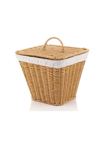 Mien-9t01 Rattan Kare Sepet Kapaklı Kahverengi