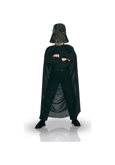 Çocuk Boy Yıldız Savaşları Wars Darth Vader Maskesi Ve 90 Cm Pelerin Seti Siyah