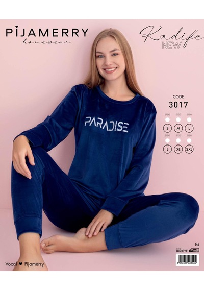Pijamerry Kadın Kışlık Bisiklet Yaka Kadife Pijama Takımı 3017l - 1 Adet 001 Pijamerry Kadın Kışlık Bisiklet Yaka Kadife Pijama Takımı 3017l - 1 Adet 001