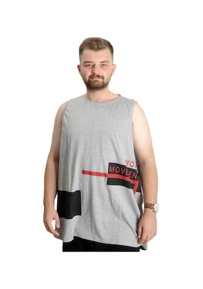 Mode Xl Büyük Beden Erkek Tshirt Kolsuz Active 22131 Grimelanj 001