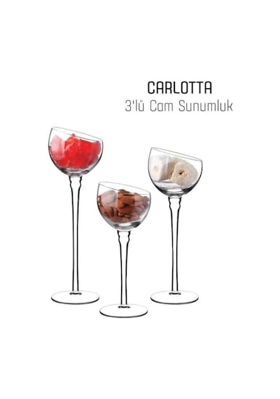 Perotti Carlotta Ayaklı Sunumluk - Mumluk Cam Aksesuar 11289