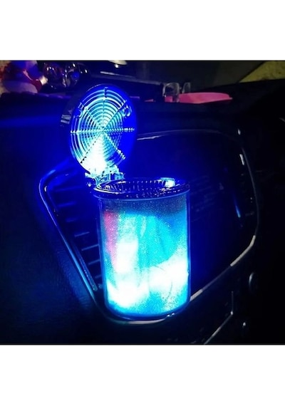 Oto Küllük Renkli Işıltılı Rgb Araç İçi Led Küllük 7 Işıklı Black