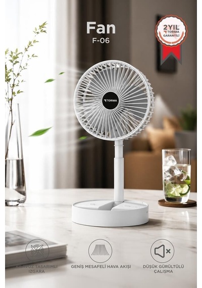 Masa Fanı Hava Üfleyici Kişisel Serinlik Vantilatör Şarjlı Klima Soğutucu Fan F06 Beyaz