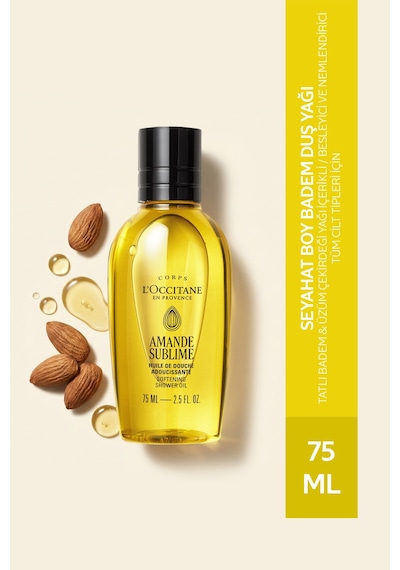 Badem Duş Yağı, Tatlı Badem Ve Üzüm Çekirdeği Yağı İçeren Besleyici Ve Nemlendirici, Seyahat Boy, 75 Ml Diğer