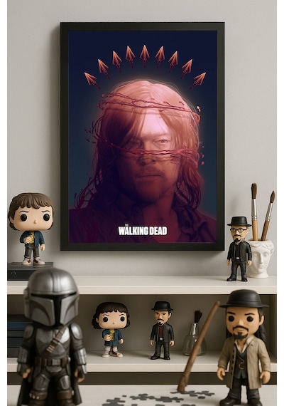 The Walking Dead Daryl Dixon Siyah Ahşap Çerçeveli Poster, Dizi Duvar Tablosu