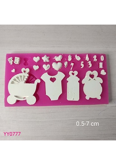 Yy0777 Çoklu Bebek Figürleri Rakam Tulum Bebek Arabası Silikon Ka