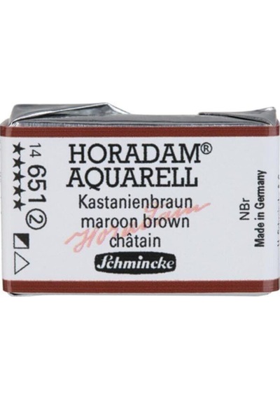 Schmincke : Horadam Aquarell Artist Sulu Boya : Tam Tablet : Seri 2 651 Maroon Brown