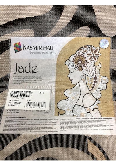 Kaşmir Halı Jade 146X233 Z 012-02 Gri Siyah Beyaz 4 M2 Halı !