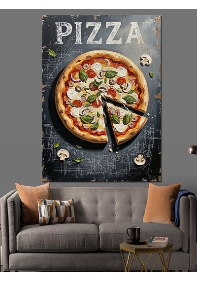 Ahşap Tablo Dilimlenmiş İştah Açıcı Klasik Pizza