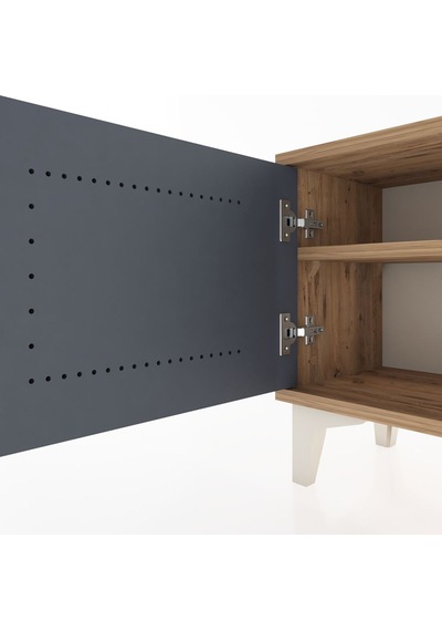Arges Komodin Tek Raflı Tek Kapaklı 44x30x48 Çam-antrasit Çam