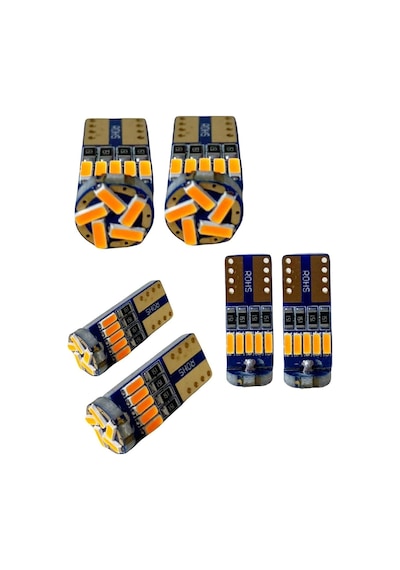 Eraks Car Accesories Turuncu 15 Led T10 Park Ampulü, Plaka, Tavan, Iç Ortam Aydınlatma Dipsiz Led Ampül 15 Ledli