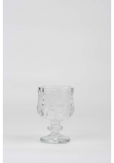 Ayaklı Kahve Yanı Bardağı Kristal Kesim Shot Bardak 7cm X 4 Cm 6 Lı Set Şeffaf