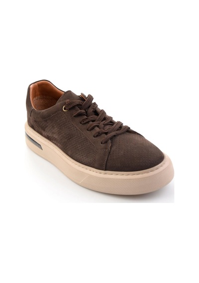 Kahve Hakiki Deri Erkek Sneaker E01396200701 Kahve
