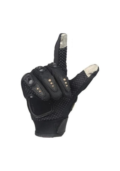 Probiker Motor - Bisiklet Eldiven Siyah 3 Mevsim Korumalı Standart Elastik Kumaş L