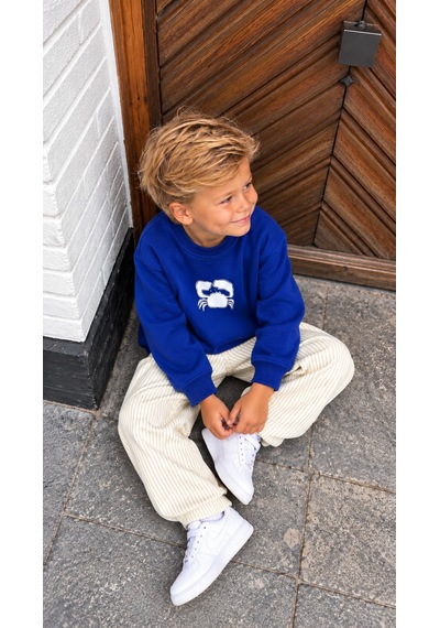 Elzo Collection Erkek Çocuk Yengeç Baskılı Sweatshirt Çizgili Gabardin Kot Pantolon Alt Üst Takım Lacivert Elzo Collection Erkek Çocuk Yengeç Baskılı Sweatshirt Çizgili Gabardin Kot Pantolon Alt Üst Takım Lacivert