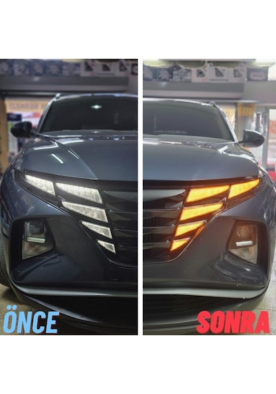 Hyundai Tucson Gündüz Farı Sticker Seti Turuncu 2021-2024